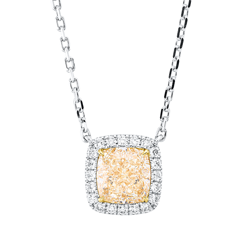 Collier 18 kt WG+GG, mit ZÖ 40,6 cm