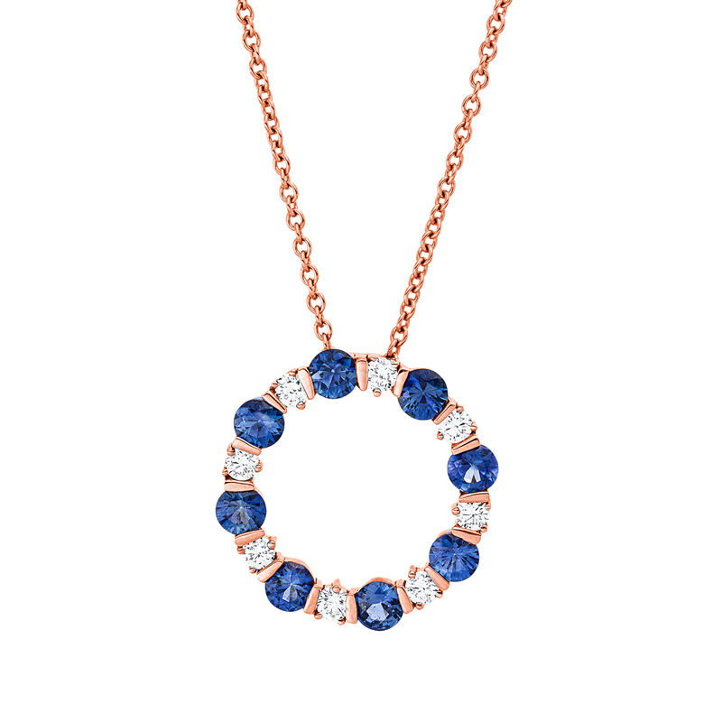 Collier 18 kt RG, mit ZÖ 40 cm + 43 cm