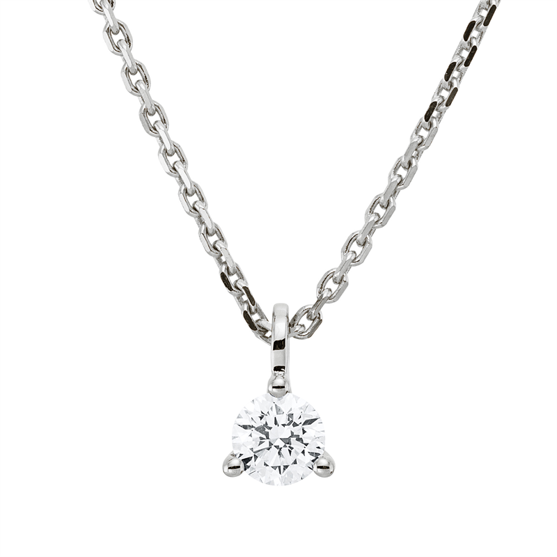 Collier 3er-Krappe 18 kt WG, mit ZÖ 42 cm