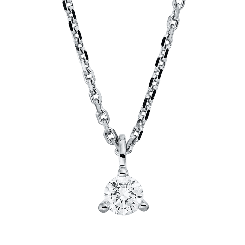 Collier 3er-Krappe 18 kt WG, mit ZÖ 42 cm