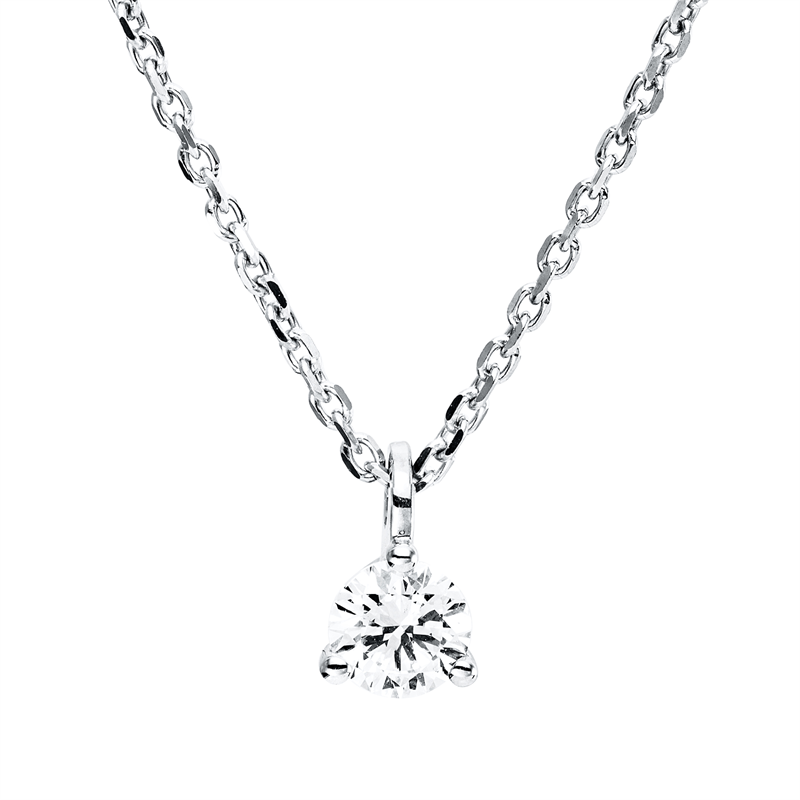 Collier 3er-Krappe 18 kt WG, GIA6282053324, mit ZÖ 42 cm