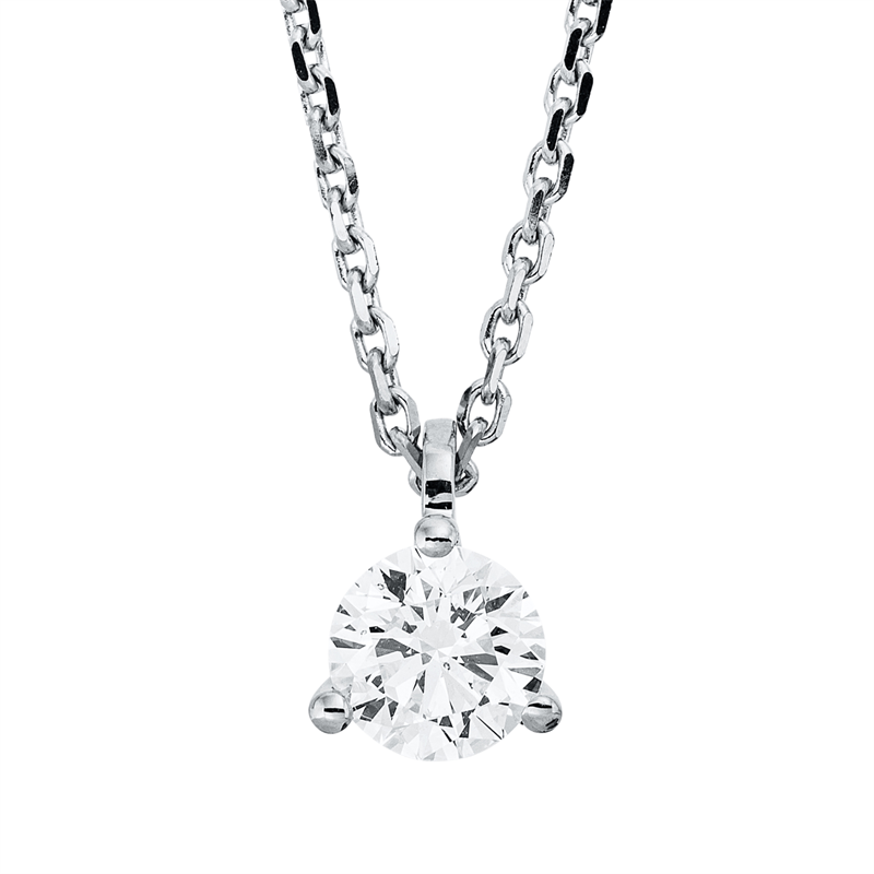 Collier 3er-Krappe 18 kt WG, GIA6521589811, ZÖ 42 cm