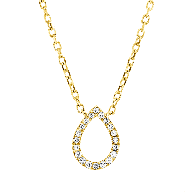 Collier 18 kt GG Tropfen, mit ZÖ 40 cm + 42 cm