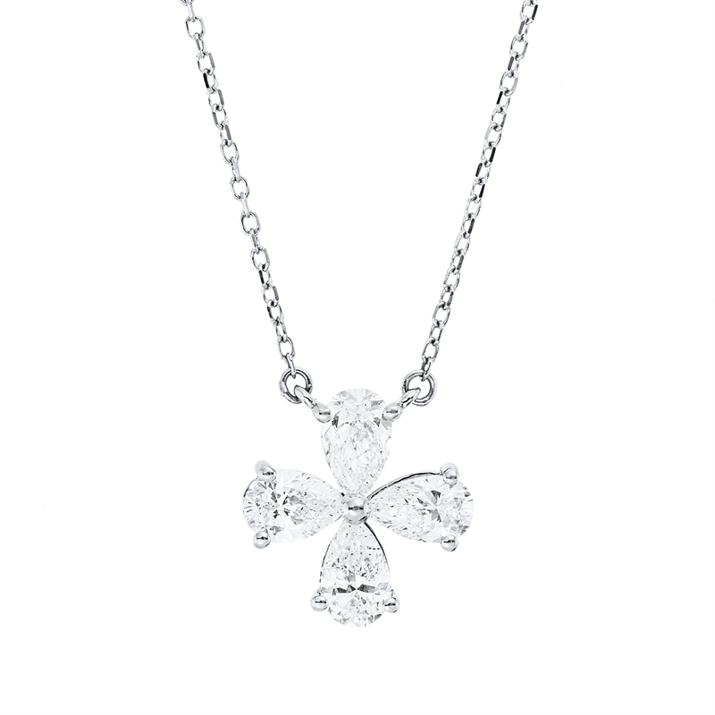 Collier 18 kt WG, mit ZÖ 40 cm + 42 cm