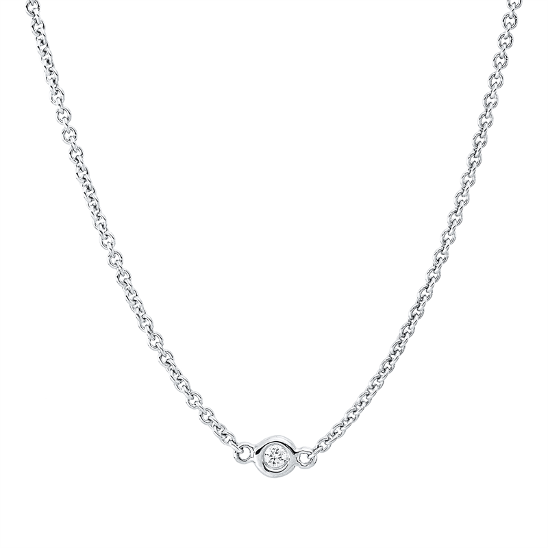 Collier Zarge 18 kt WG, mit ZÖ 40 cm + 42,5 cm