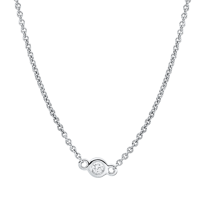 Collier Zarge 18 kt WG, mit ZÖ 40 cm + 42,5 cm