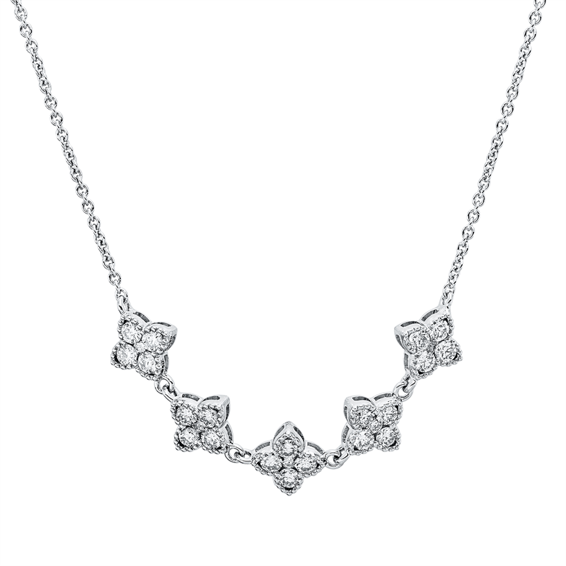 Collier 18 kt WG, mit ZÖ 40 cm + 42,5 cm