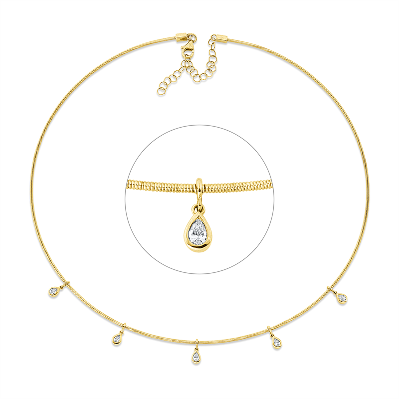Collier 14 kt GG, mit ZÖ 40 cm + 43 cm