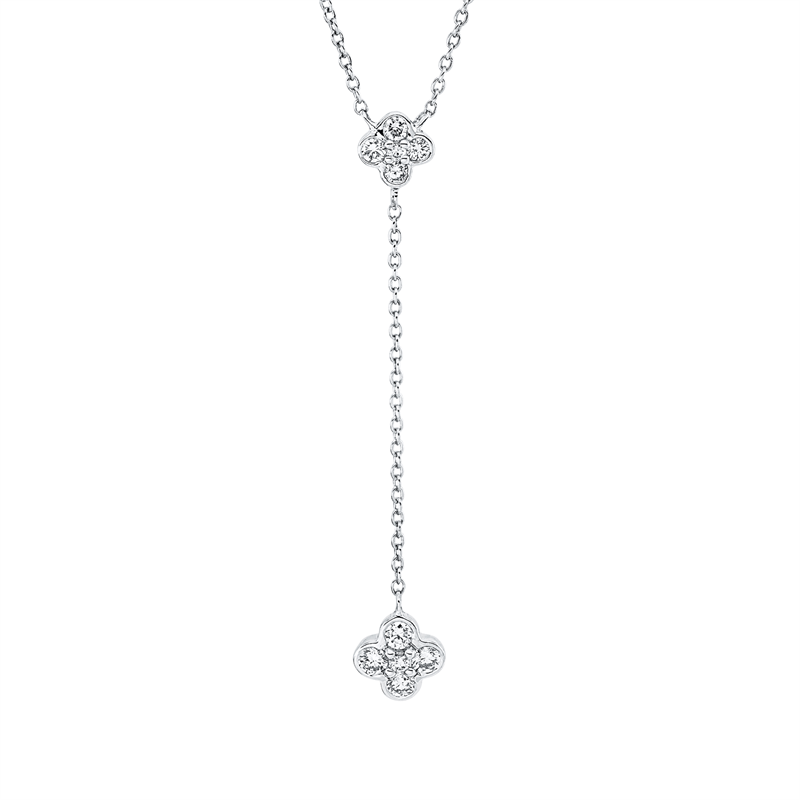 Collier 18 kt WG, mit ZÖ 40 cm + 42,5 cm