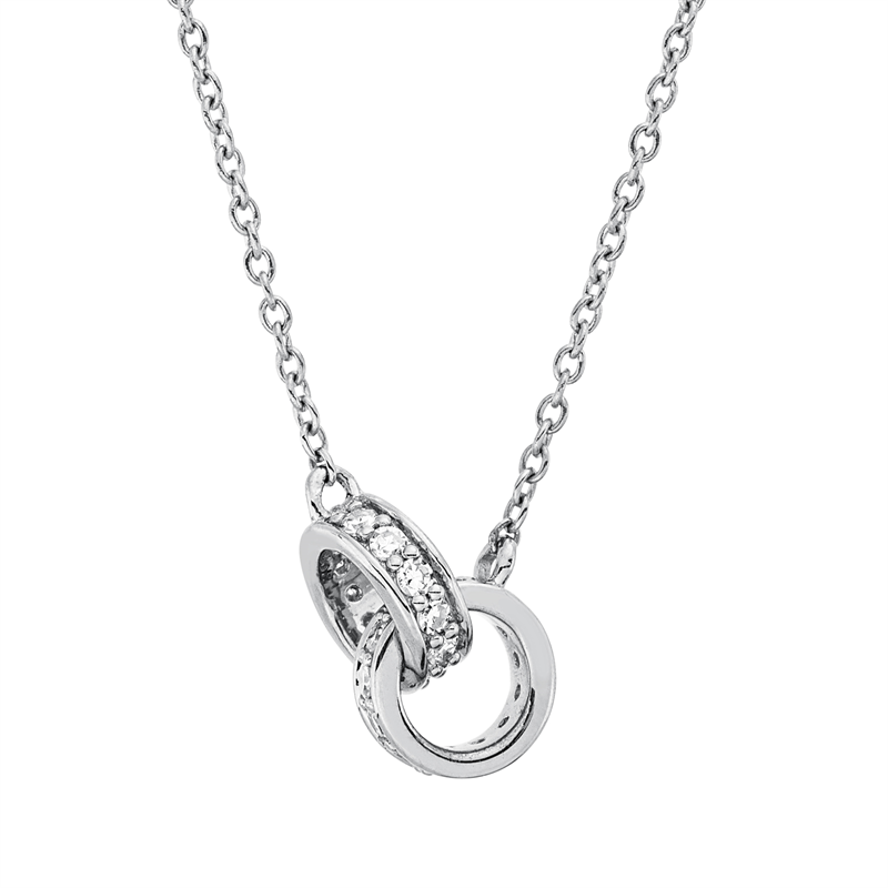 Collier 18 kt WG, mit ZÖ 40 cm + 42,5 cm
