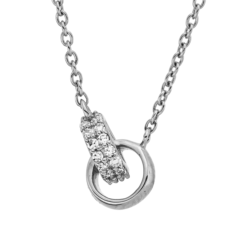 Collier 18 kt WG, mit ZÖ 40 cm + 42,5 cm