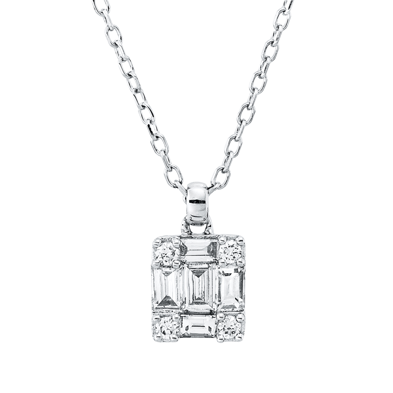 Collier 18 kt WG, mit ZÖ 40 cm