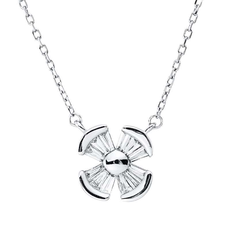 Collier 18 kt WG, mit ZÖ 40 cm