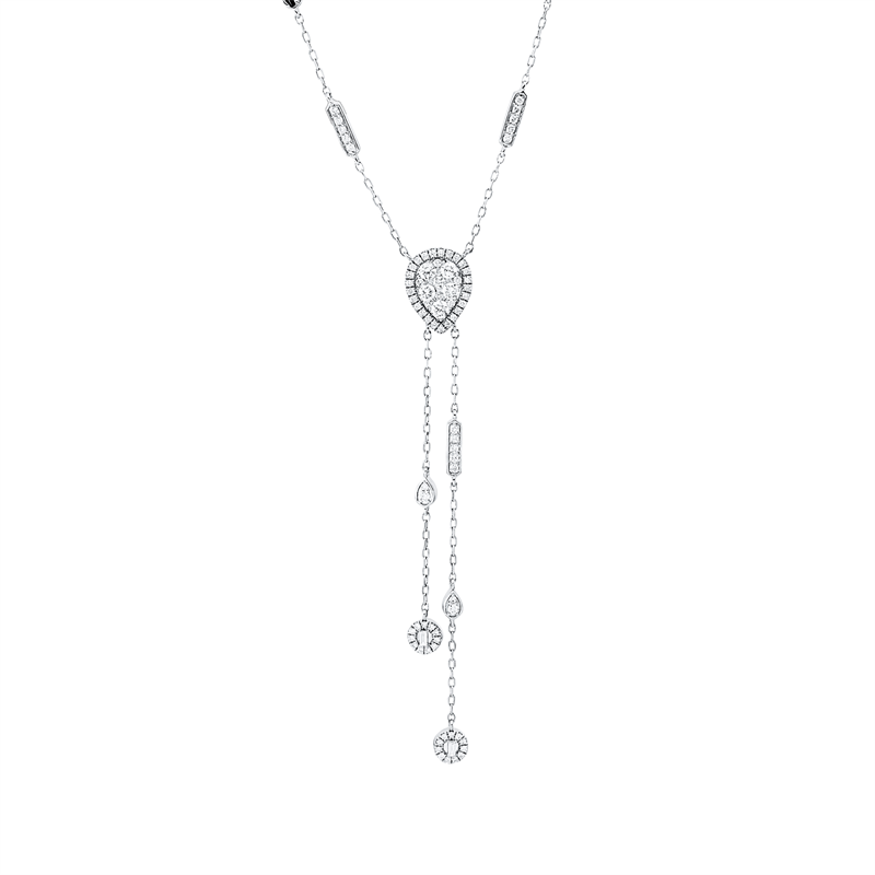 Collier 18 kt WG, mit ZÖ 40 cm