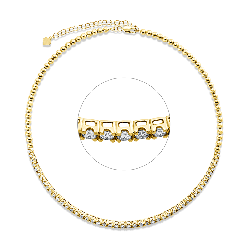Collier 18 kt GG, choker, mit ZÖ 34,5 cm
