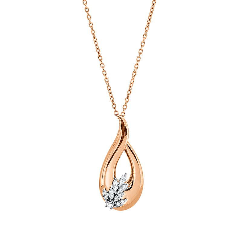 Collier 18 kt RG+WG, mit ZÖ 40,6 cm