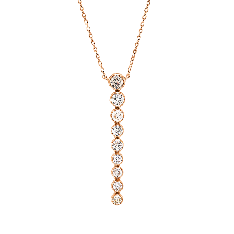 Collier Zarge 18 kt RG, mit ZÖ 38 cm