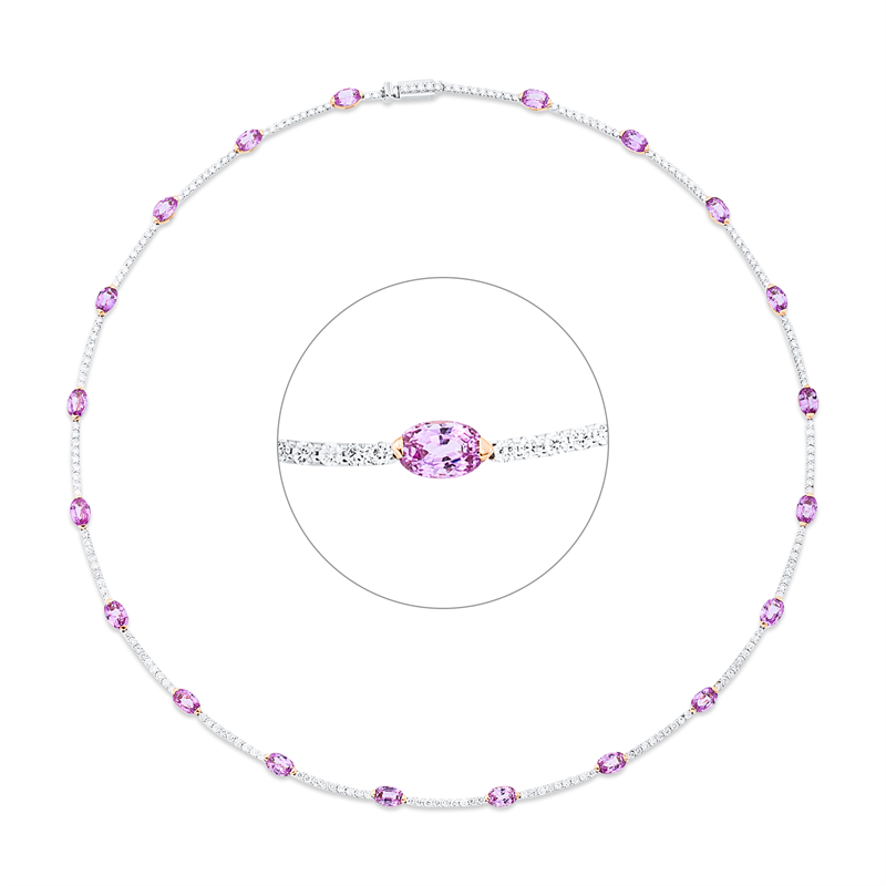 Collier 18 kt WG+RG