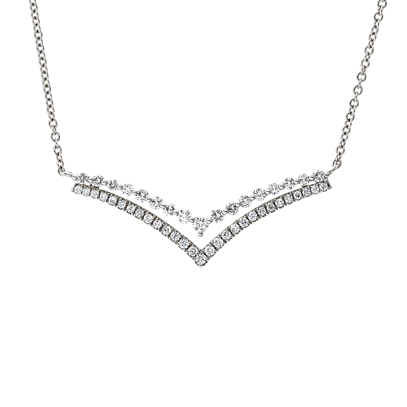 Collier 14 kt WG, mit ZÖ 40,6 cm + 43,2 cm