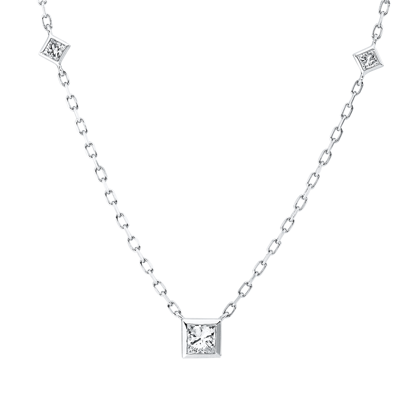 Collier 18 kt WG, ZÖ 40,6+43 cm