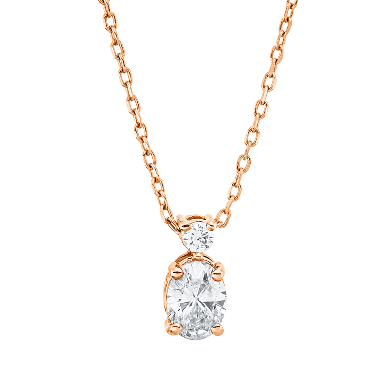Collier 18 kt RG, mit ZÖ 40 cm + 42 cm