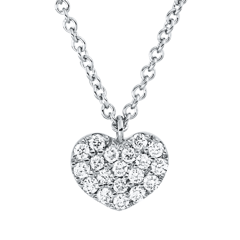 Collier 18 kt WG Herz, mit Öse