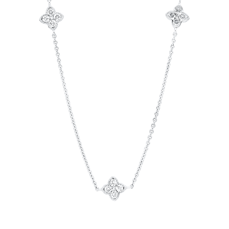 Collier 18 kt WG, mit ZÖ 40 cm + 42,5 cm