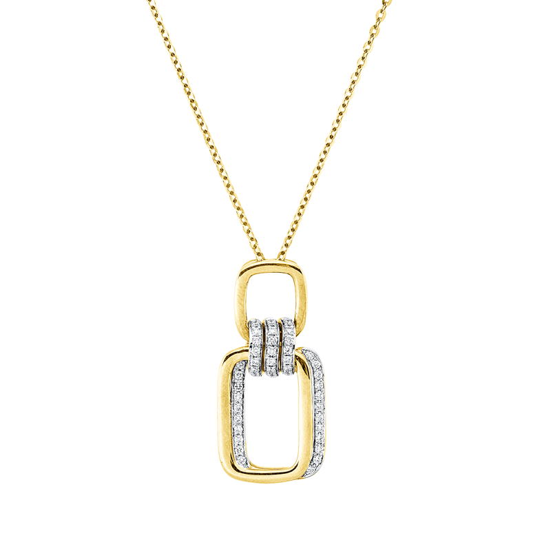 Collier 18 kt GG+WG, mit ZÖ 40 cm + 42,5 cm
