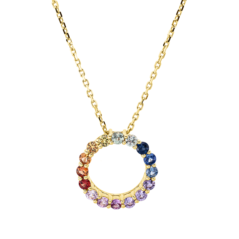 Collier 14 kt GG Kreis, mit ZÖ 40 cm + 42,5 cm