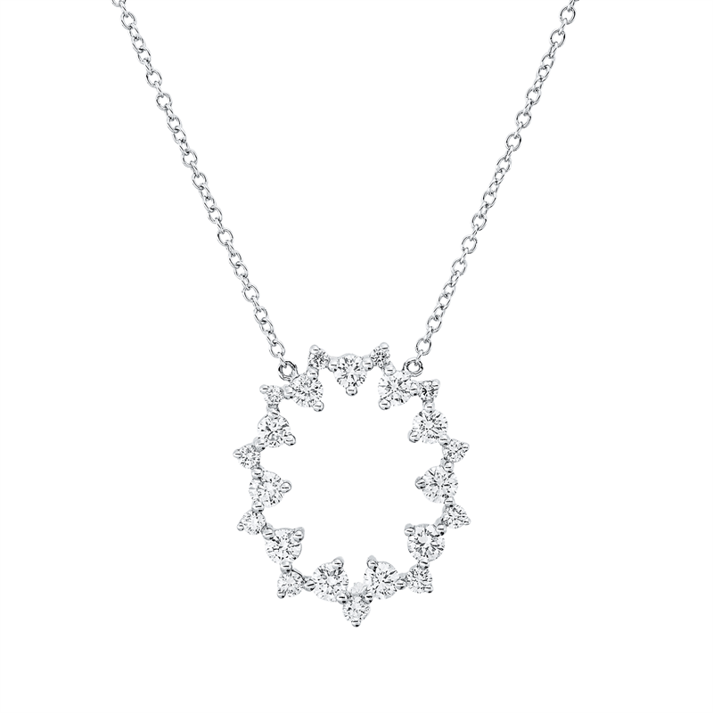 Collier 18 kt WG, mit ZÖ 40,6 cm