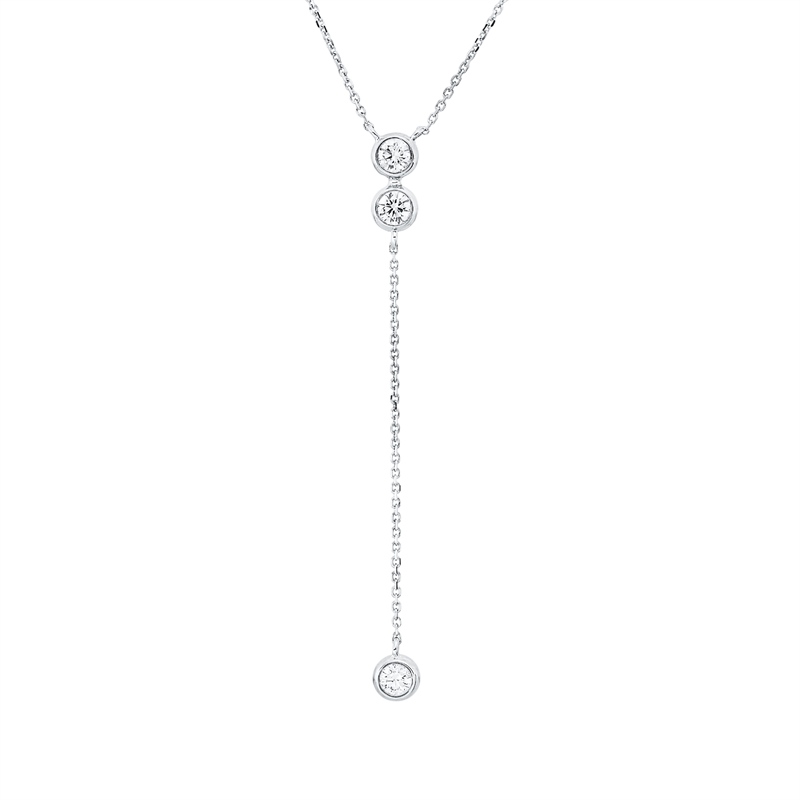 Collier 18 kt WG, mit ZÖ 42 ,43,44 cm
