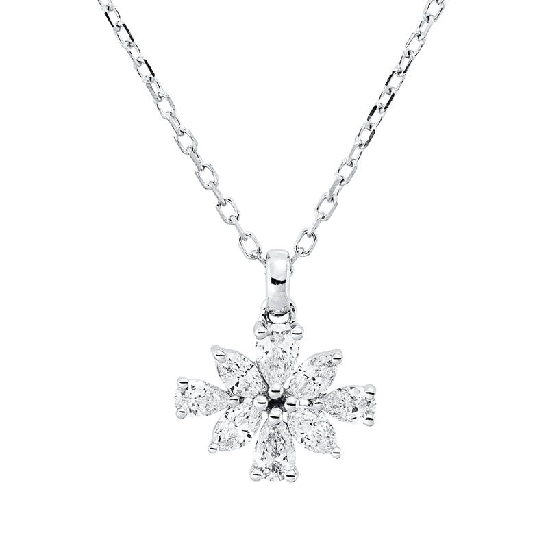 Collier 18 kt WG, mit ZÖ 40 cm