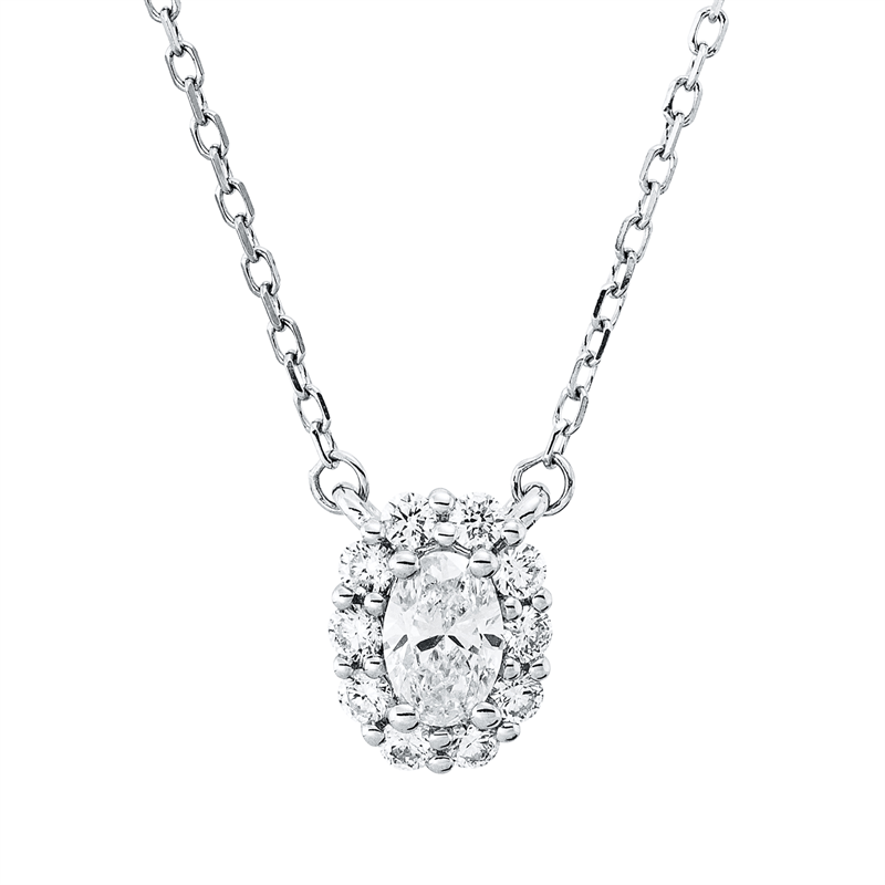 Collier 18 kt WG, mit ZÖ 40 cm