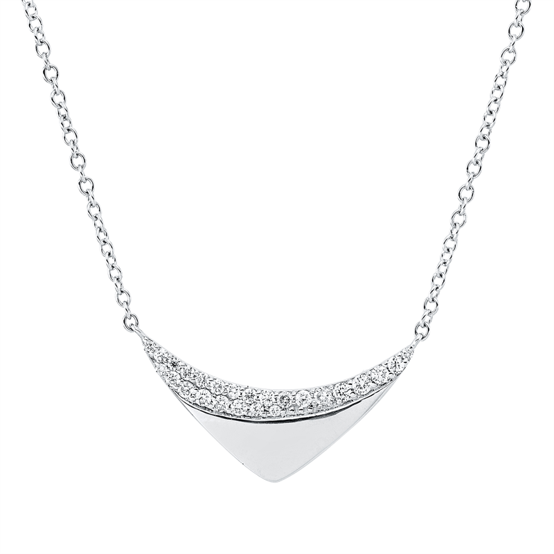 Collier 18 kt WG, mit ZÖ 43 cm + 40,6 cm