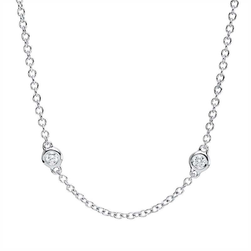 Collier Zarge 18 kt WG, mit ZÖ 40 cm + 43 cm