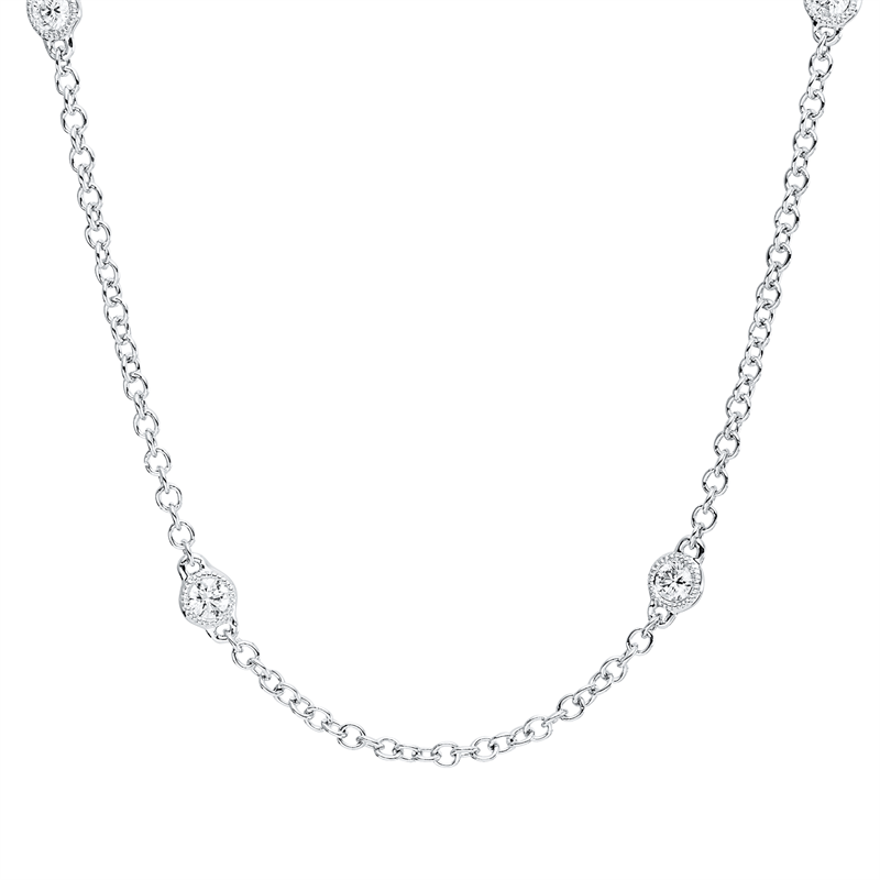 Collier Zarge 18 kt WG, mit ZÖ 40 cm + 43 cm