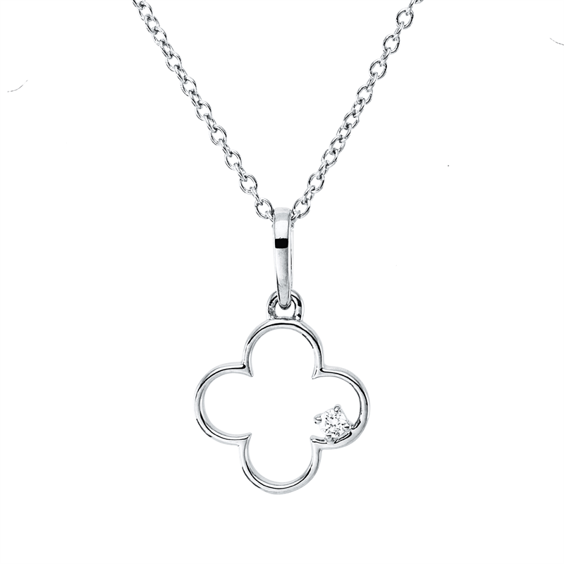 Collier 4er-Krappe 18 kt WG, mit ZÖ 40 cm, 42,5cm