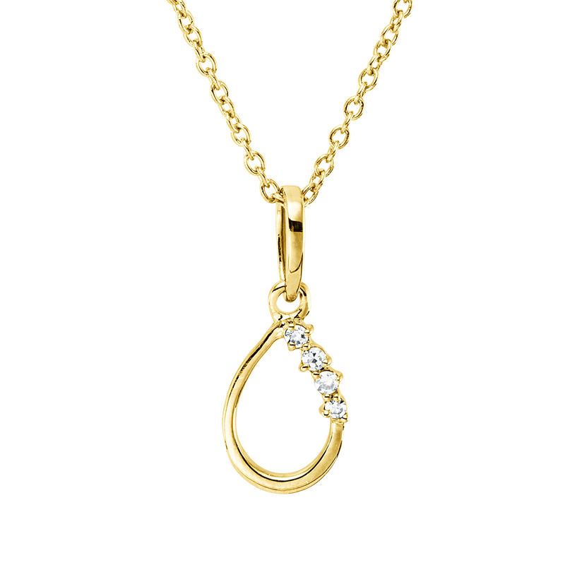 Collier 18 kt GG Tropfen, mit ZÖ 40 cm, 42,5cm