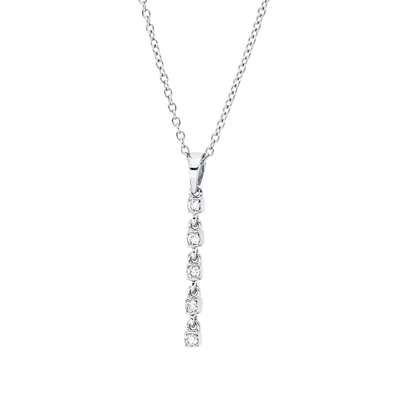 Collier 18 kt WG, mit ZÖ 40 cm, 42,5cm