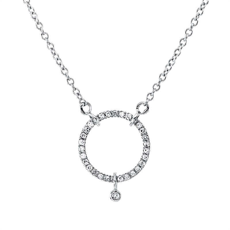Collier 18 kt WG Kreis, mit ZÖ 40 cm, 42,5cm
