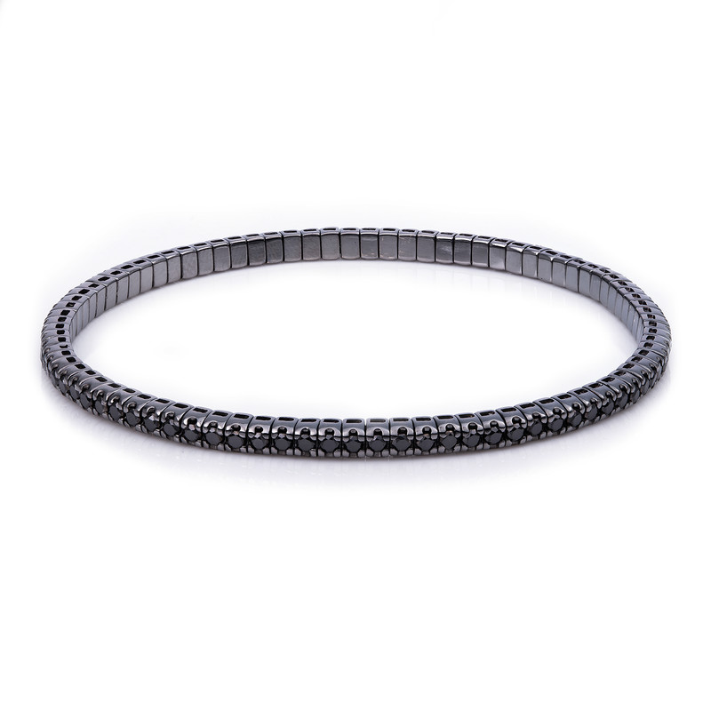 Armband 4er-Krappe 18 kt WG, Flex-Band, variabel, schw. rho