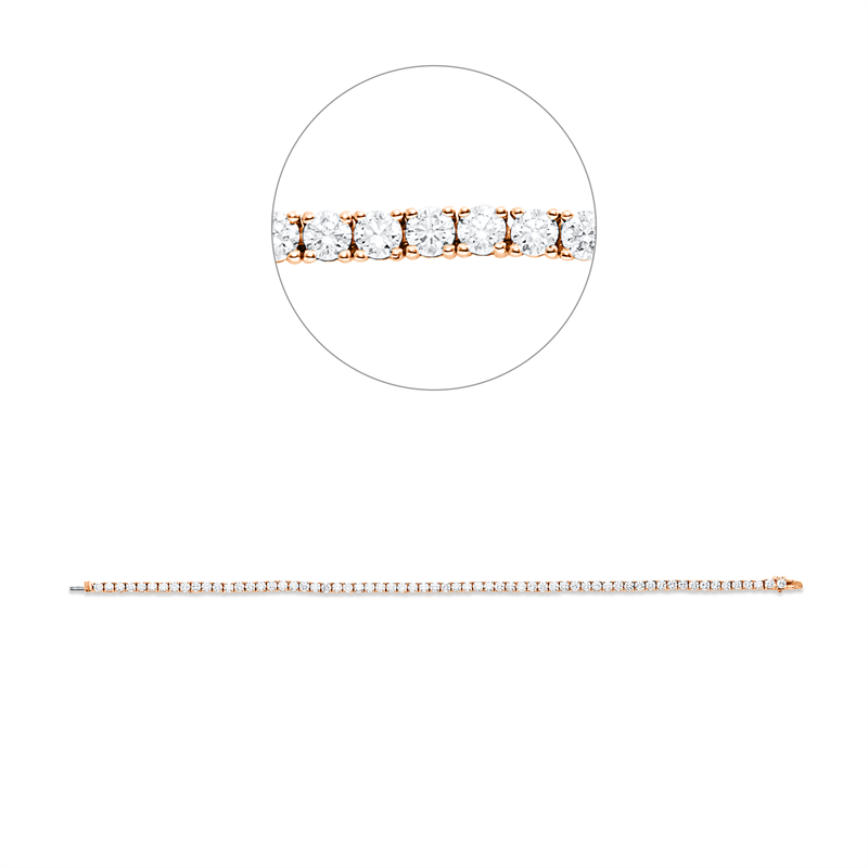 Armband 4er-Krappe 18 kt RG+WG