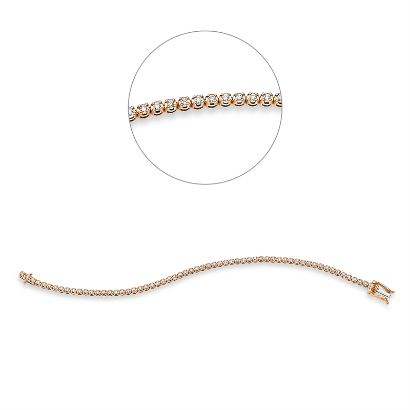 Armband 4er-Krappe 18 kt RG+WG