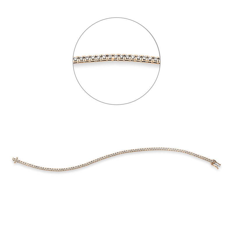 Armband 4er-Krappe 18 kt RG+WG