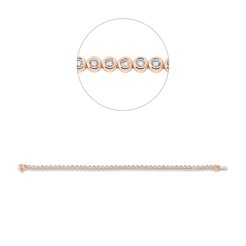 Armband Zarge 18 kt RG+WG, with American Lock