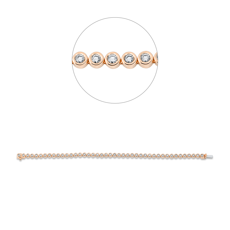 Armband Zarge 18 kt RG+WG, with American Lock