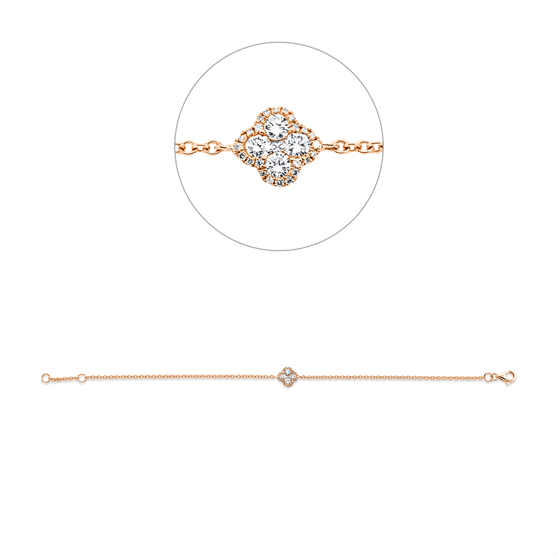 Armband 18 kt RG, mit ZÖ 16 cm