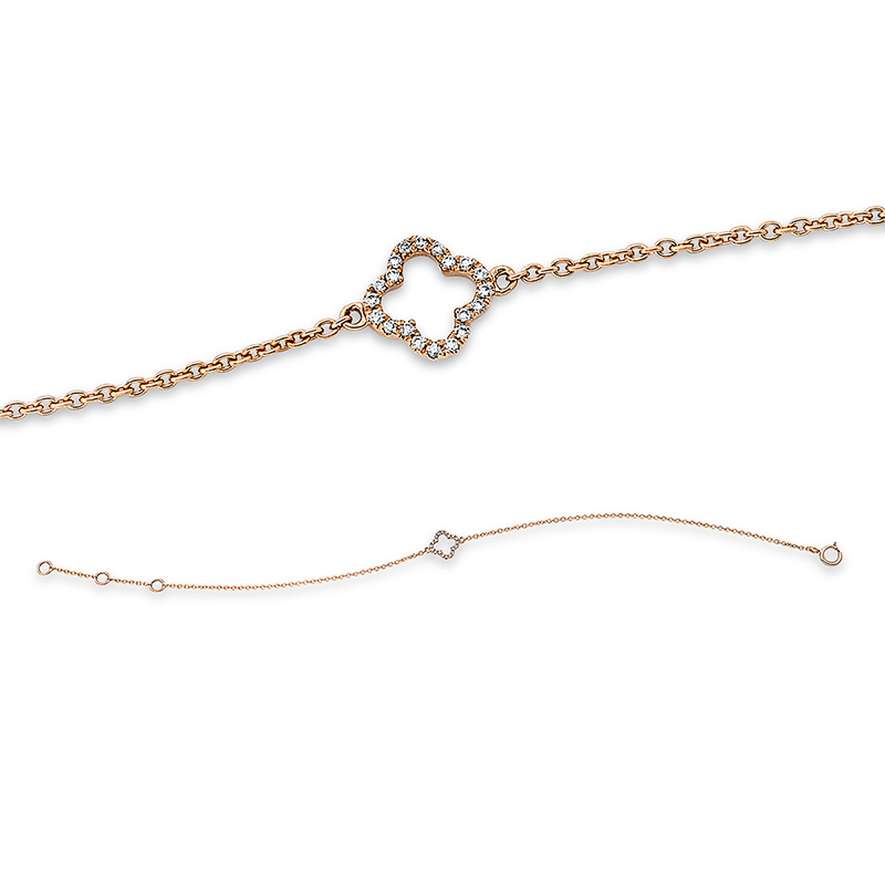 Armband 18 kt RG, mit ZÖ 15.2 cm + 16.5 cm