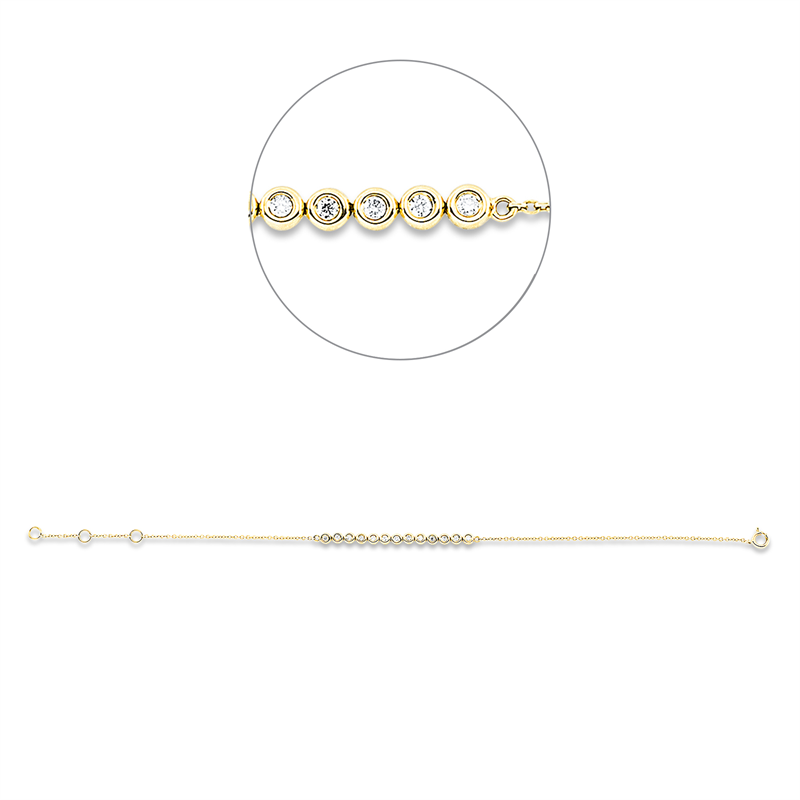 Armband Zarge 18 kt GG, mit ZÖ 15,2 cm + 16,5 cm