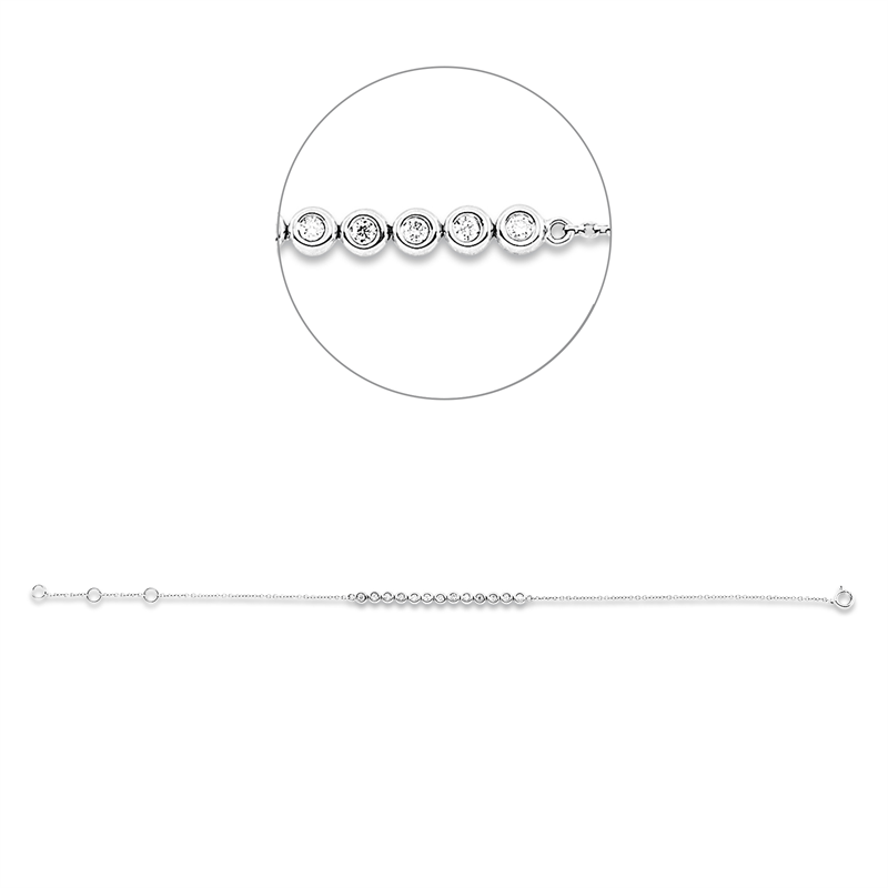 Armband Zarge 18 kt WG, mit ZÖ 15,2 cm + 16,5 cm